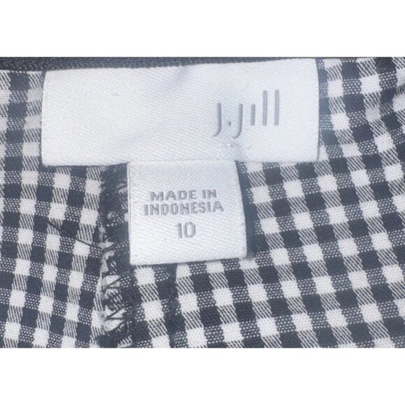 J.Jill Women’s Black & White Gingham Pull On Stretch Straight Leg Pants Sz 10 - Picture 5 of 11